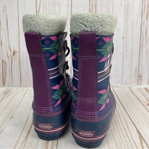 Sorel Caribou Womens Purple Waterproof Insulated Rubber Winter Snow Boots - Picture 5 of 7